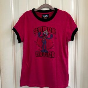 Junk Food Clothing Super Grover Women’s T-Shirt - Pink and Black